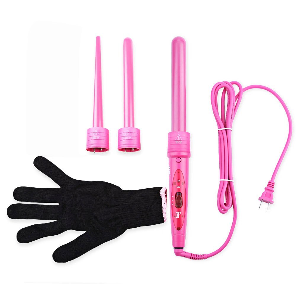 DODO 3 In 1 Removable Hair Curling Iron Conical Curling Wand Interchangeable 3 Parts Clip US/EU Plug Hair Iron Curler Set Curler