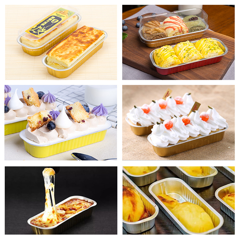 50 teile/satz Aluminium folie Kuchen form mit Deckel & Gabel Mini Backformen hitze beständige Brot Muffin Kuchen behälter Küchengeräte