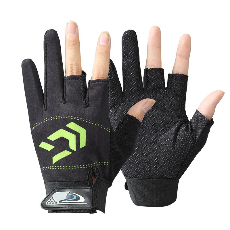 Daiwa 3 Finger schneiden Angeln Handschuhe Professionelle Angeln Schutz Handschuhe draussen Wandern Anti-Unterhose Handschuhe eins Größe