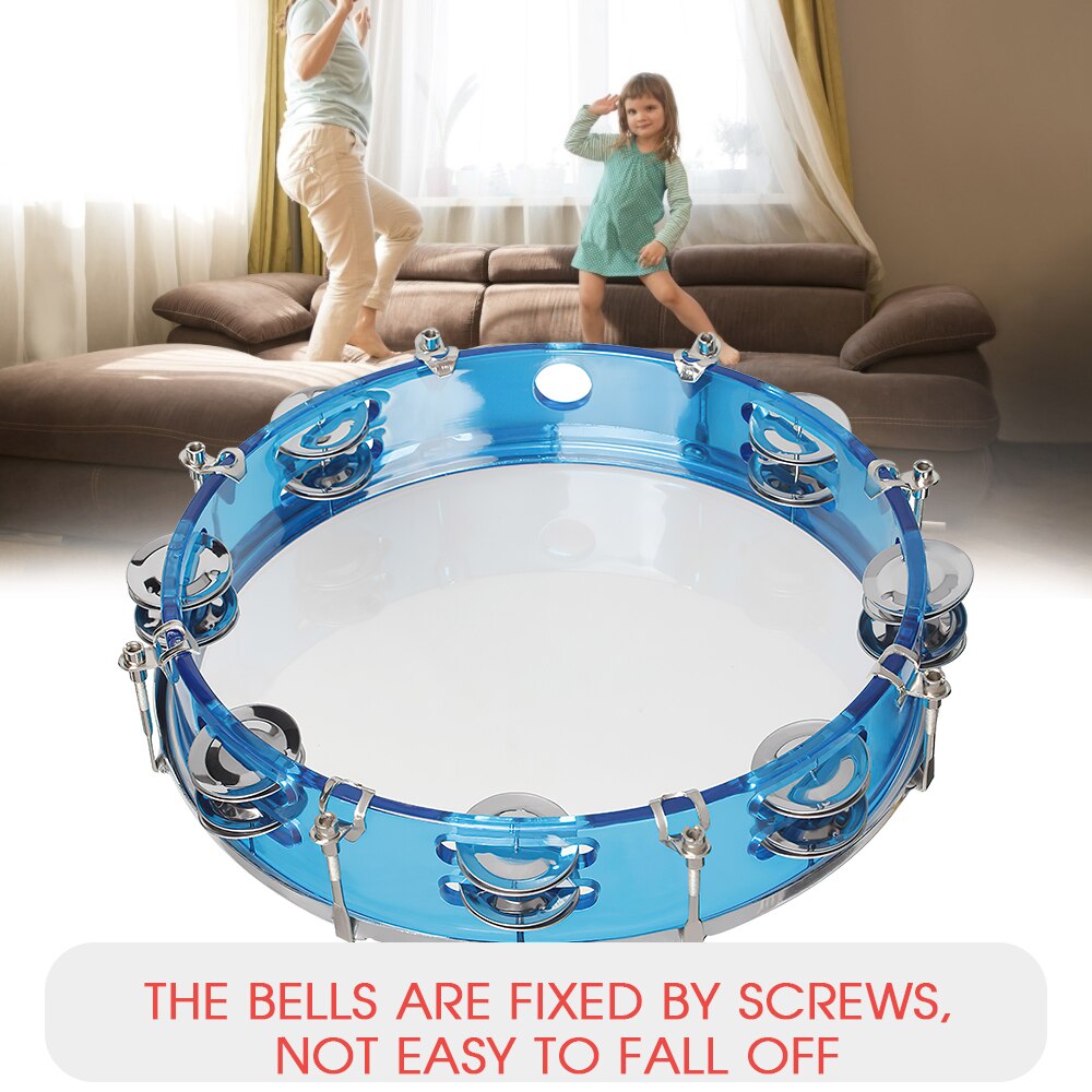 10 Inch Handheld Tamboerijn Dubbele Rij Tamboerijn Drum Set Self-Tuning Slaginstrument Musical Educatief Speelgoed Instrument