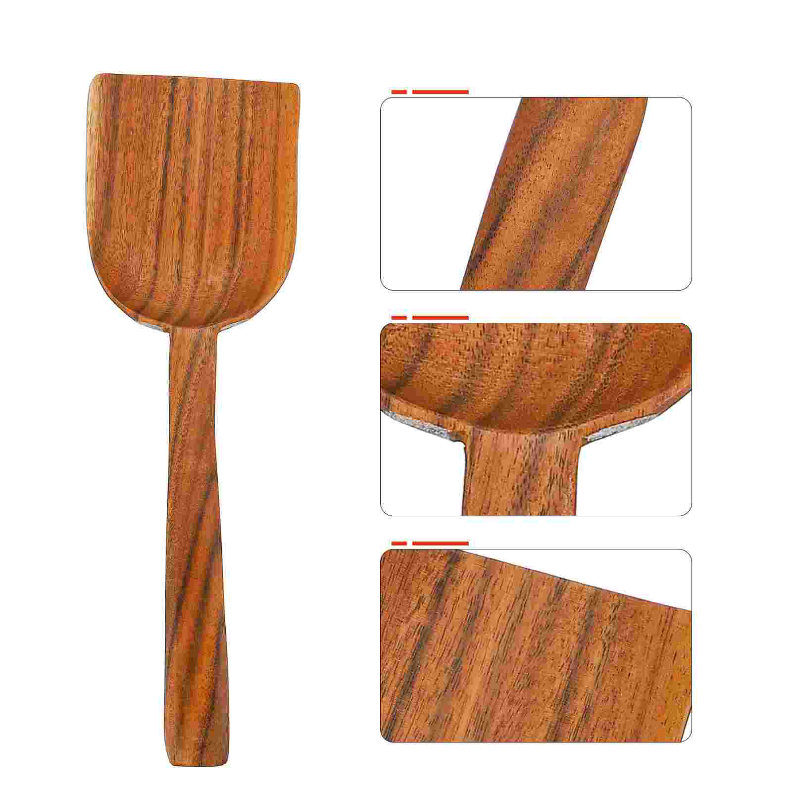 Wooden Kitchen Spoon Wood Soup Ladle Long Handle Spoon Wooden Flatware Utensil: Wooden shovel