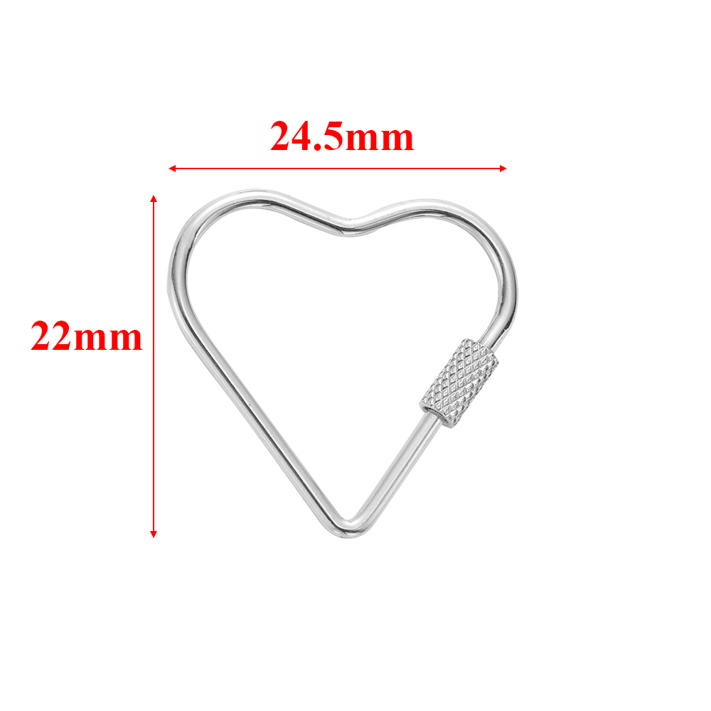 4 stk. rustfri stål guld hjerte stjerne skruelåse store karabinhager til gør-det-selv halskæde armbånd nøglering fremstillingsforsyninger: Sort