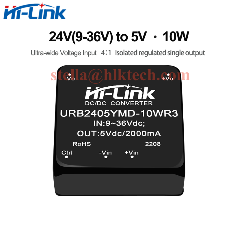 Offizielles Hallo-Verknüpfung 10W 24V URB2403YMD-10WR3 URB2405YMD-10WR3 URB2412YMD-10WR3 URB2415YMD-10WR3 URB2424YMD-10WR3 DCDC-Leistungsmodul: Schwarz / bündeln2