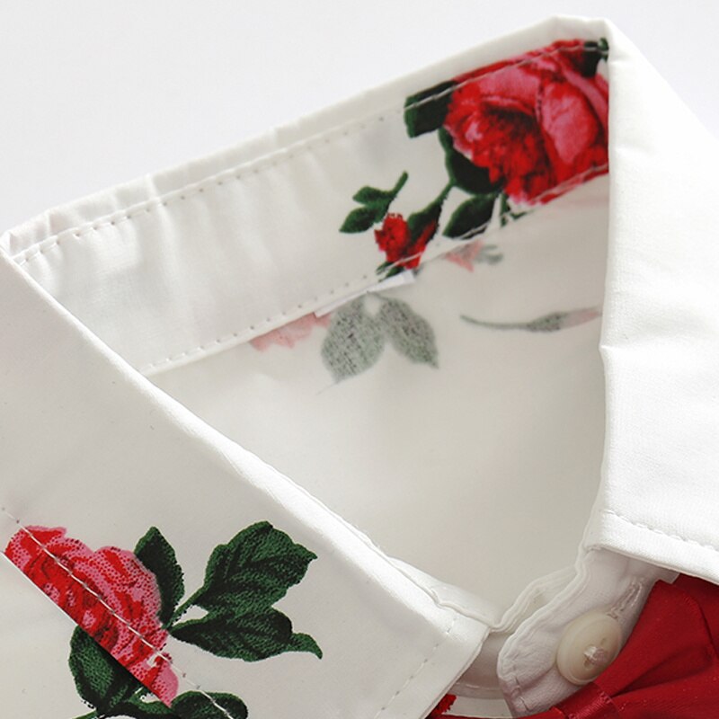 1-7 år 2 stk børn baby dreng blomstret skjorte toppe+bukser outfits tøj herresæt sæt