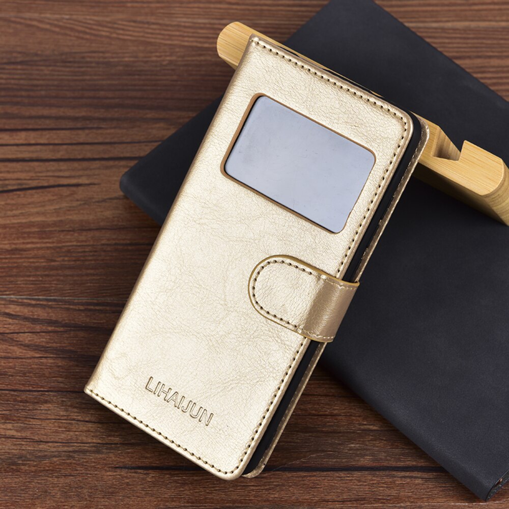 Window View Flip Book Case Voor Tecno Spark 8C Case Stand Kaarthouder Wallet Telefoon Case Op Tecno Spark 8C 6.6 &quot;Hoesje Capa Cover: Gold window