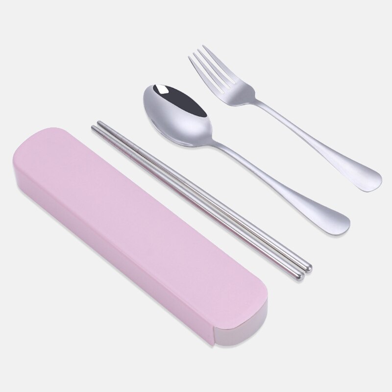 Roestvrijstalen reisservies met doos voor kinderpicknick, zilverwerk, bestek, dinerset, draagbaar servies, keukenaccessoires: 5