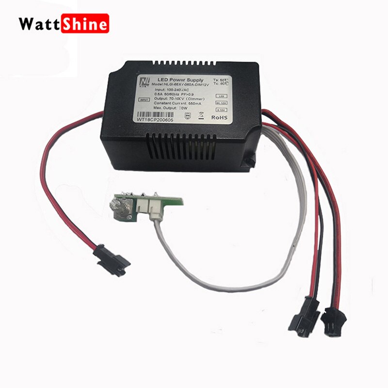 Dimmer Switch Power Supply Dimmable Drive Power With Control Panel 100-240VAC For Wattshine MAD180 PA140S Aquarium Grow Light: 30-55V 600mA-12V