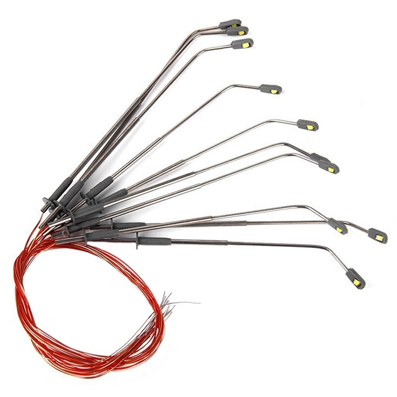 5x 3Led Street Lamp 1:100 Ho Scale Led Street Light Scenery Mini Lamppost for Sand Table Model 3 & 10x Height 8 cm Model Street