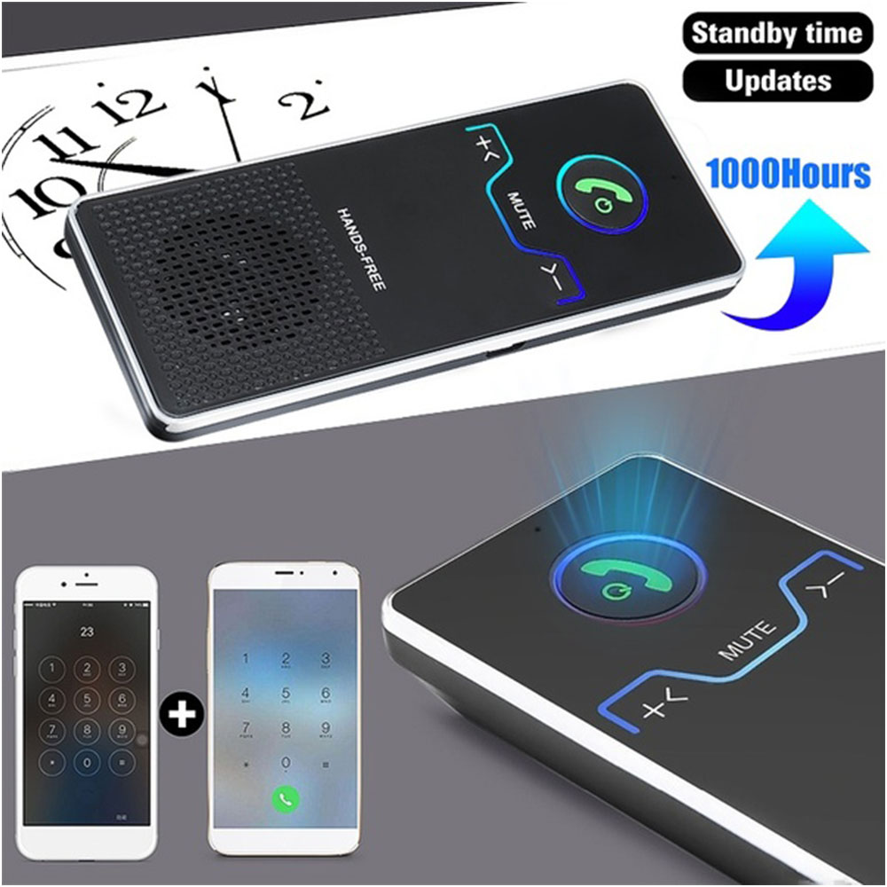 Wireless Handsfree Bluetooth Car Kit Hands Free Calling Transmitter sun visor Speakerphone With Car Charger For Phone