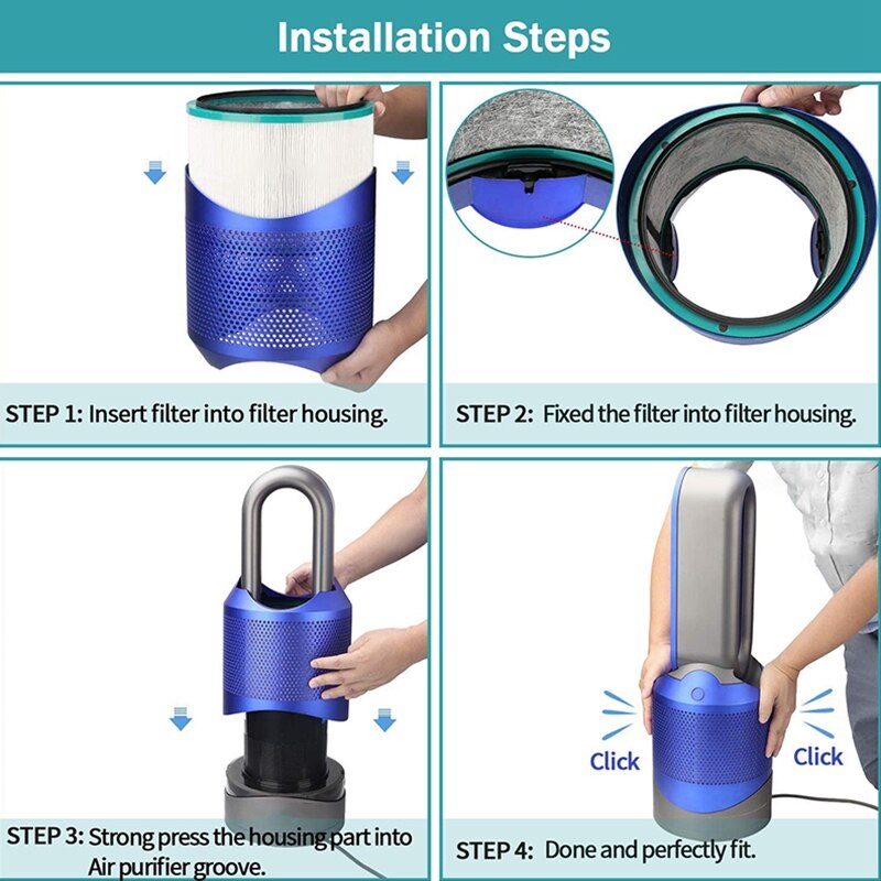 Purifier Replacement Filter for Dyson Pure Cool Link Desk & Dyson Pure +Cool Link purifiers for Models DP01