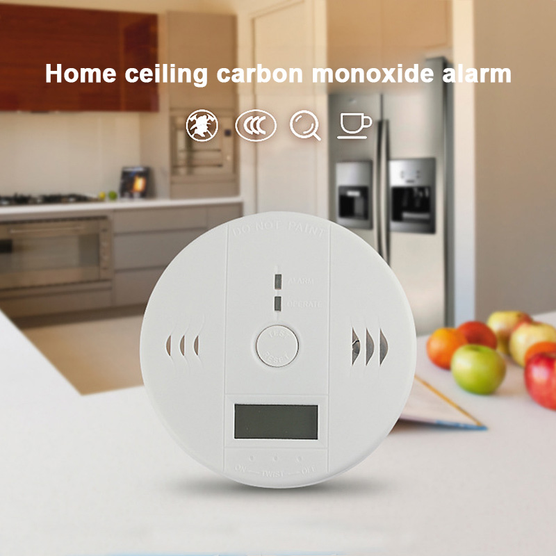 Portable CO Detector Alarm LCD Security Gas Monitor Carbon Monoxide Detectors Battery Powered JLRL88: Default Title