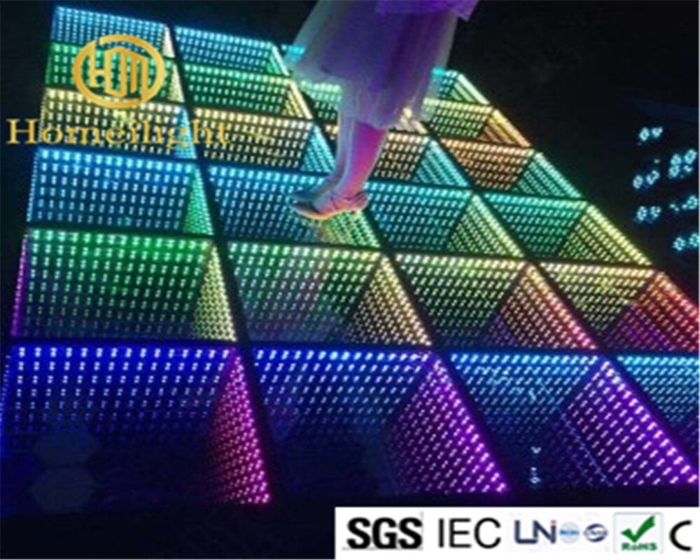 Rgb fuld farve kontrol led dansegulv scene lys fest disco uendeligt spejl 3d led dansegulv