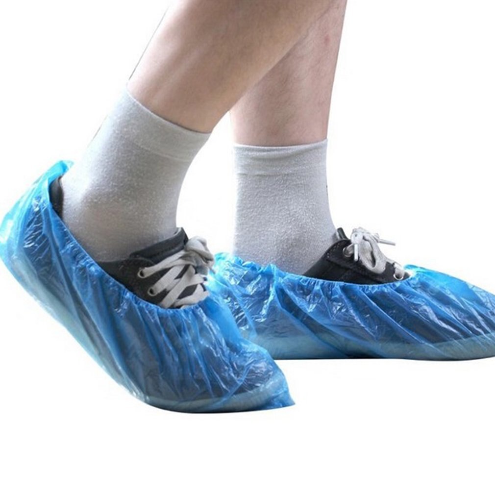 Blue Plastic Disposable Shoe Covers Rain Outdoor Carpet Waterproof Shoe ...