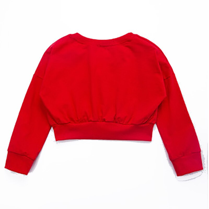 Enfant Manches Longues Vêtements Hip Hop Décontracté Chemise Pantacourt Sweat Hauts pour Filles Danse Courte Veste Danse Vêtements