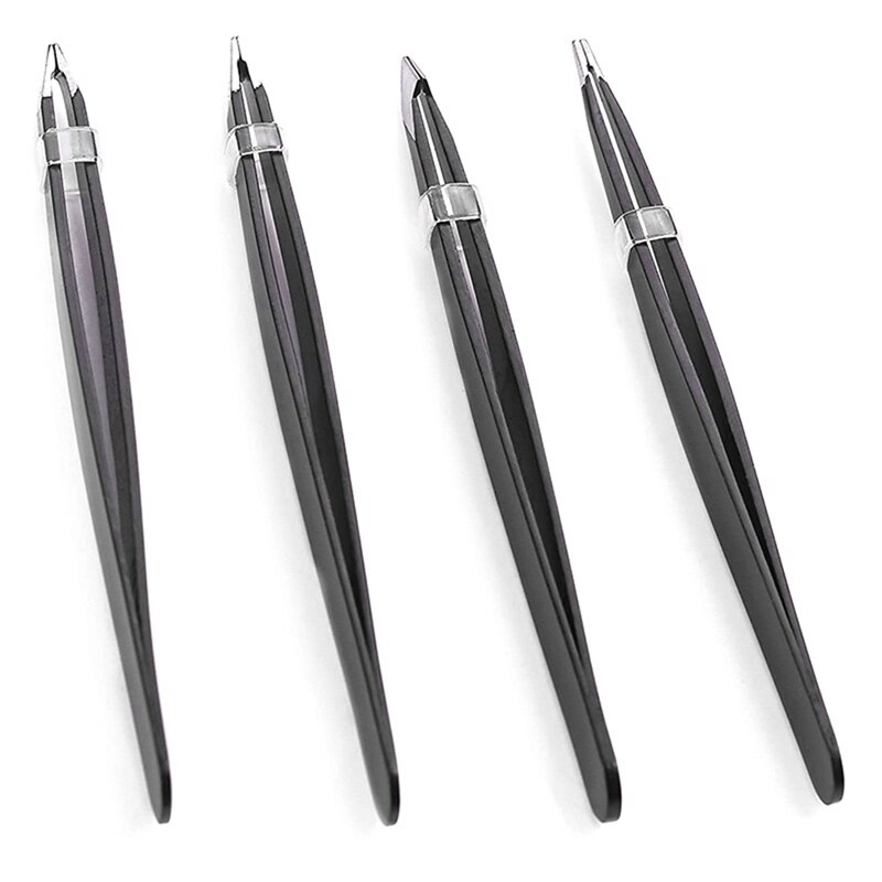 4 Pcs Tweezers For DIY Eyebrow Anti-Static Stainless Steel Tweezers Beauty Tool