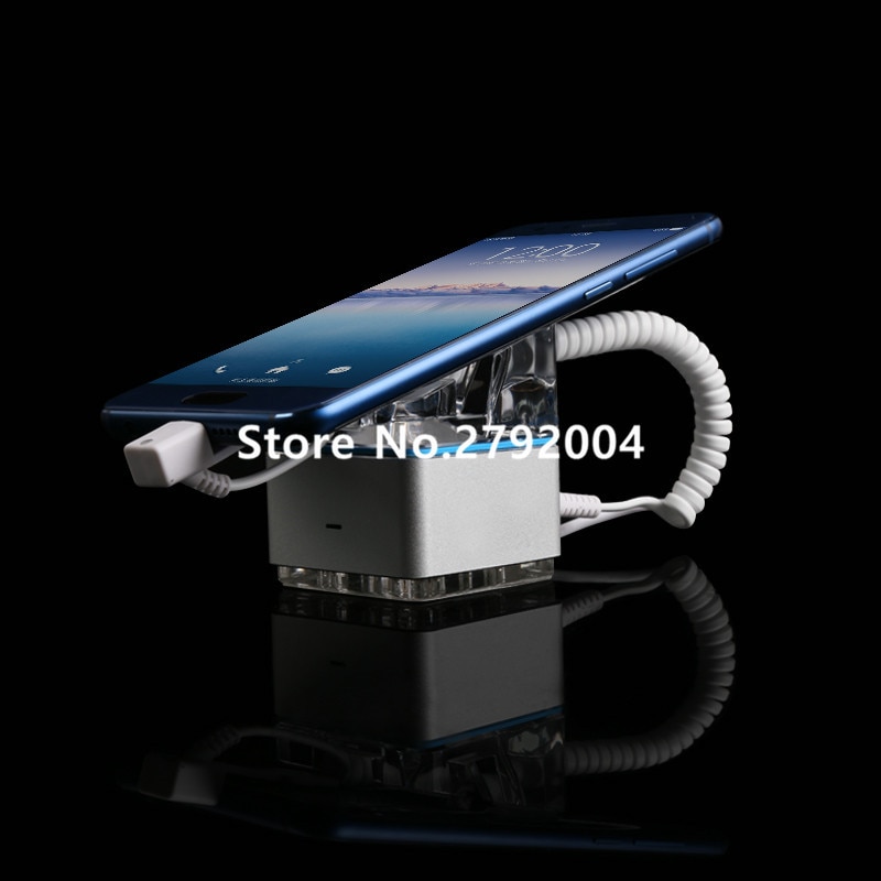Acrylic mobile cell phone security display stand Iphone anti-theft holder with alarm device for retail shop show