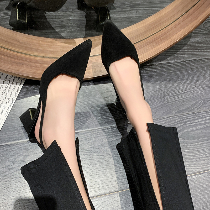 Sandalias negras para mujer, novedad de verano, sandalias de para mujer, zapatos de tacón puntiagudos para mujer, zapatos de vestir de oficina, zapatos altos sexis de tacón cuadrado