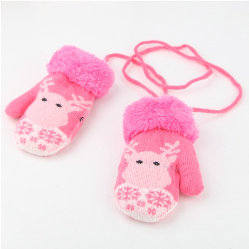 2-6T guanti per bambini caldi spessi più velluto bambini ragazze ragazzi guanti a maglia inverno bambini bambino corda guanto regalo di natale: E