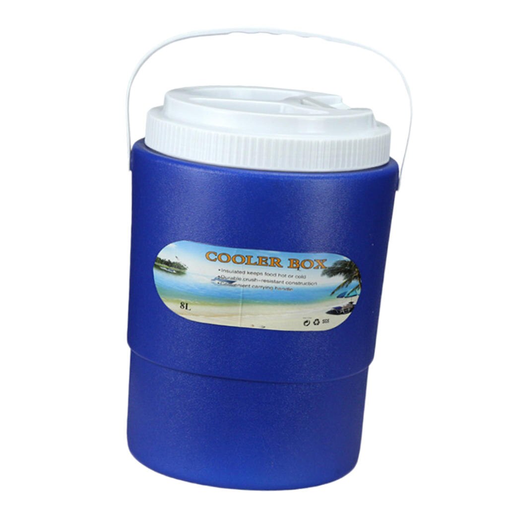 Insulated Camping Cooler Box Ice Bucket for Food Beverage Drinks Fruits Container, Ice Cool: Blue 8L