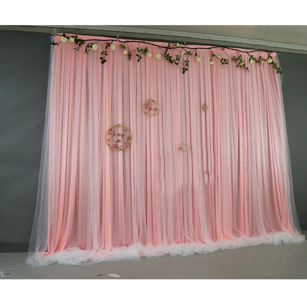 Fondos de seda de hielo para de boda, cortina de gasa de 2X2M, Fondo de decoración, tela blanca, mosquitera de gasa, foto de boda, paneles de cabina