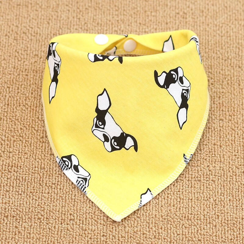 Baby Bibs Cotton Baby Feeding Apron Triangle Cute Baby Bibs Girls Boys Cartoon Feeding Scarf Bib Collar Bib Burp Cloth: Yellow dog