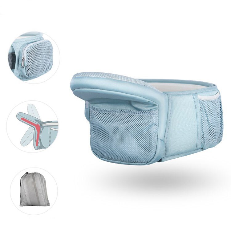 Tabouret de taille pour bébé, siège de hanche pour enfant, ceinture de taille, marcheur, écharpe de maintien de la taille: light blue