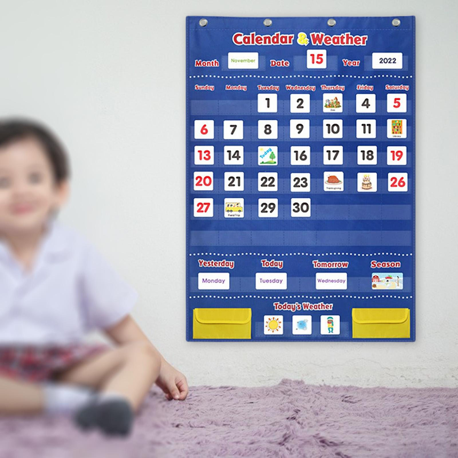 Kalender &Ampere; nasser Tasche Diagramm FrüHenne Bildung Spielzeug FrüHenne Lernen Liefert Bausatz für Zauberstab Homeschool Kleinkinder freundlicher ändern 3 +