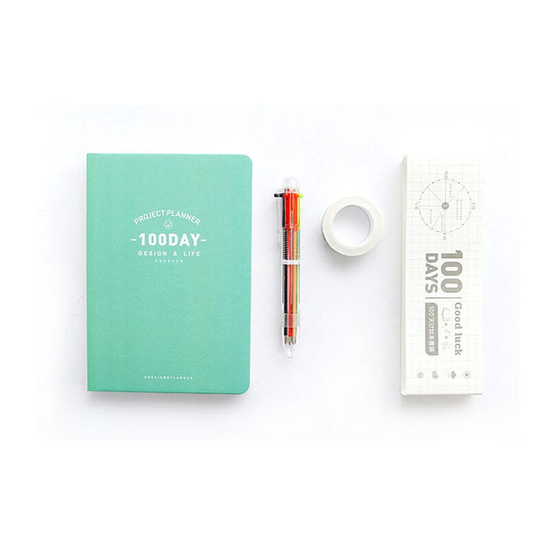 "100 Bucket List" Planner Agenda Scheduler Luxury Notebook Stationery Package Box with Pen Stickers To Do List