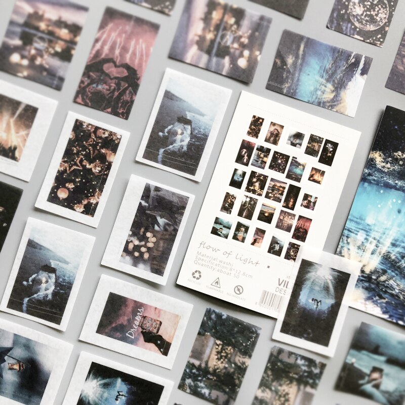 50 pcs/lot INS photo landscape Blockbuster stickers aesthetic Decorative Scrapbooking Material Sealing Stick Label Diary Album: 5