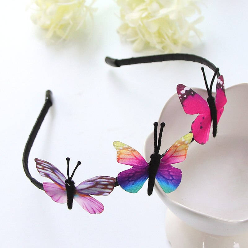 Banda de pelo para niños de mariposa , de princesa Hada, diadema, 1 pieza, accesorios para el cabello para fiestas de niñas, coloridos niños hechos a mano: F