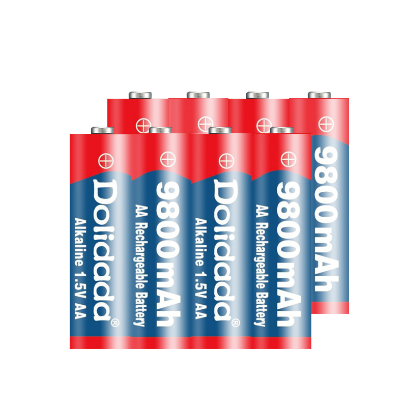 Neue Tag AA batterie 9800 mah akku AA 1,5 V. Wiederaufladbare Neue Alcalinas drummey + 1 stücke 4-zelle ladegerät: Black