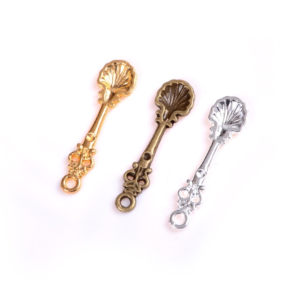 10pcs 1/12 Scale Dollhouse Tableware Kitchen Dining&Bar Fancy Silverware Small Coffee Spoon & Fork for Sweet Snacks Kitchen toys
