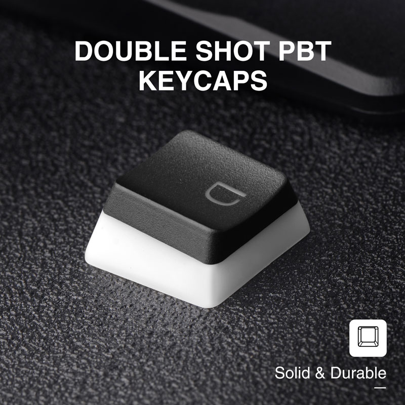 Havit Keycaps Pbt Pudding Keycap Set Double Shot Backlit Met Puller Voor Diy Cherry Mx Mechanische Toetsenbord, black & White
