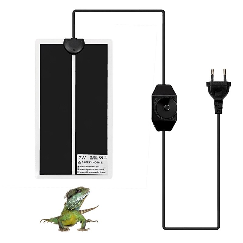 Pet Heating Pad Reptile Heater Heating Warm Tortoise Lizard Spider Winter Heating Pad EU / US/UK Plug: 7W UK Plug