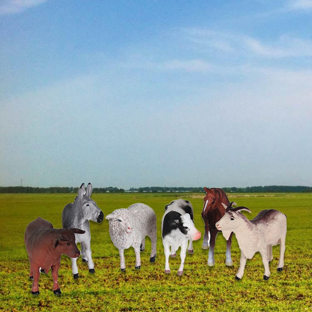 6 stuks speelgoeddieren in de vorm van een bos, plastic educatieve figuren, speelgoeddieren in de vorm van een bos, boerderijspeelgoed voor kinderen