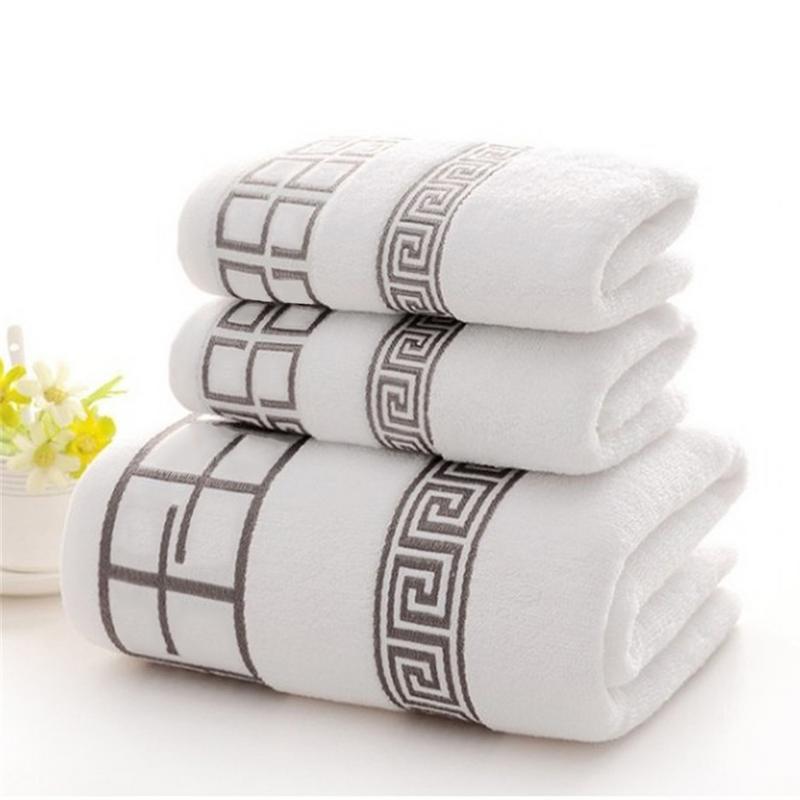 Luxe 3 stks/partij 100% Katoenen Handdoek Set met 2 Gezicht Washandje + 1 Badhanddoeken Badkamer Pack 3DBH125V