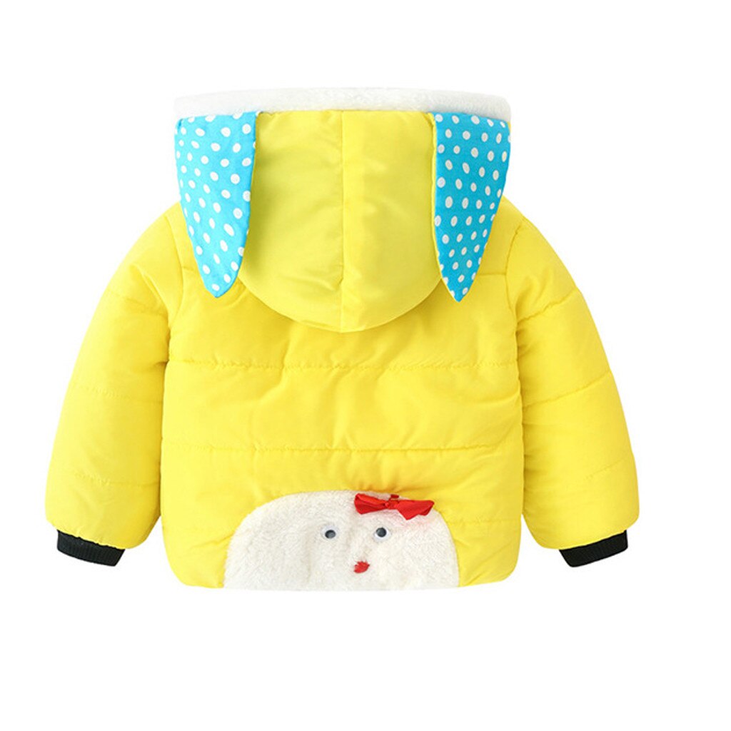 Neugeborenen Baby Mädchen Cartoon Kaninchen Mit Kapuze Mantel Jacke Outwear Warme Outfits neugeborene kleidung kinder kleidung детская одежда