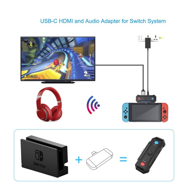 Bluetooth 5.0 Usb Type-C O Adapter Tv Hdmi Charger Converter Voor Nintendo Switch/Lite Air Huawei samsung