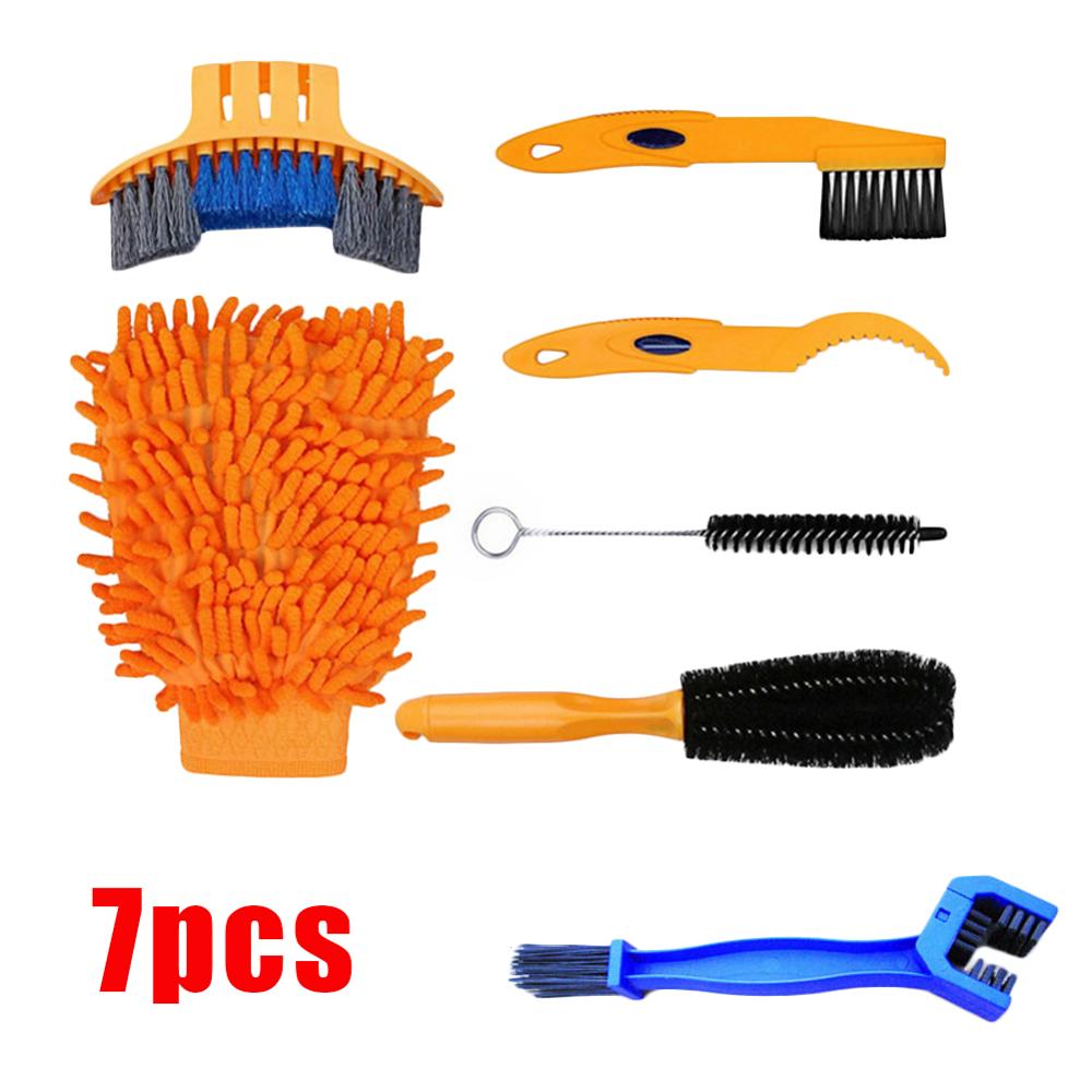 7/8/9pcs Cleaning Kit Bicycle Chain Washer Bicycle Chain Washer Mountain Bike Cleaning Tool Brush Set Bicycle Accessories: 7pcs