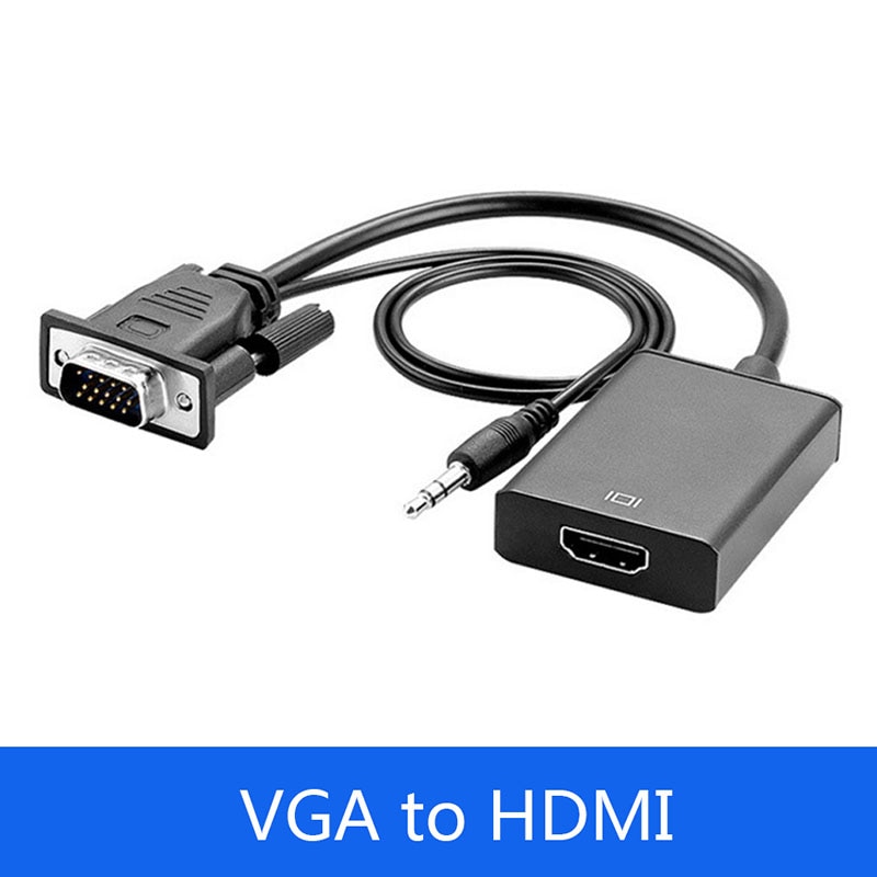 VGA Male naar HDMI Vrouwelijke Adapter Converter Kabel Met 3.5mm Audio Output 1080P VGA naar HDMI voor PC laptop naar HDTV Projector ps4