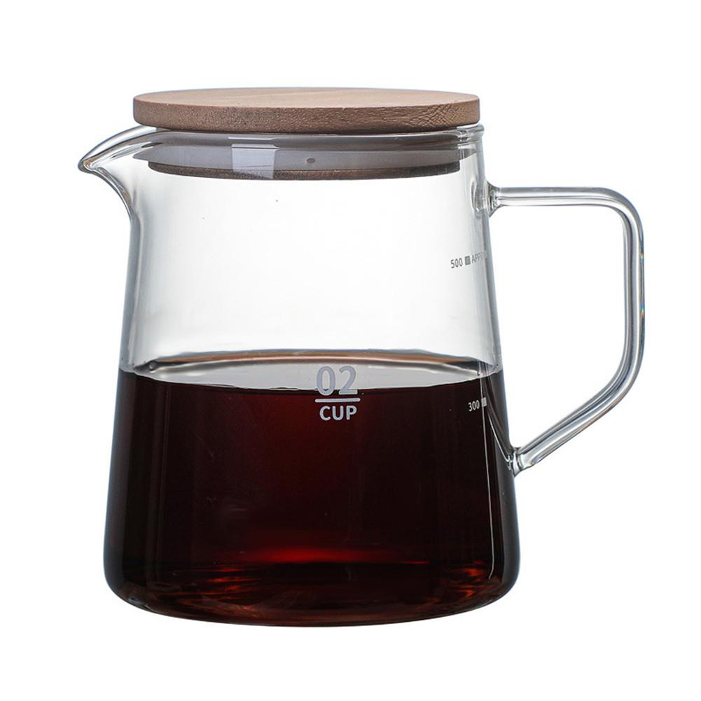 Glas Pitcher Hittebestendig Water Jar Sap Limonade Jug Thee Pot Met Deksel Huishouden Theepot Glas Koffie Kruik Voor koffie Thee: 500ml