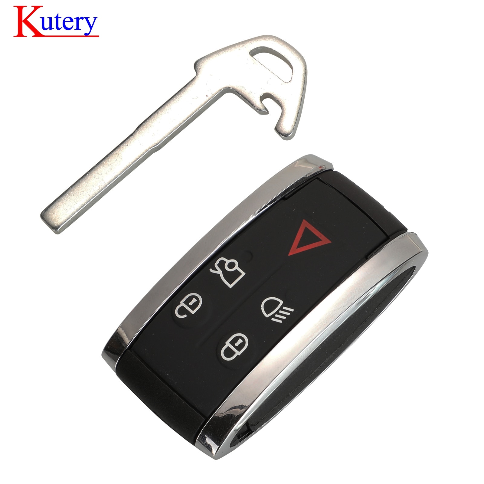 kutery 5 Buttons Key Fob Shell For Jaguar X XF XK XKR Remote Smart Prox Case Housing + Blade Replacement