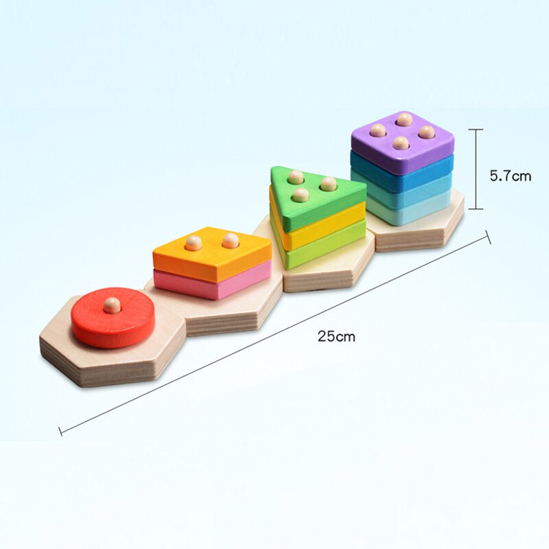 Bunte Geometrische Formen Passende Spielzeug Kinder Früh Lernen Übung Hände-auf Fähigkeit Montessori Pädagogisches Holz Spielzeug ZXH: Geometry Puzzle