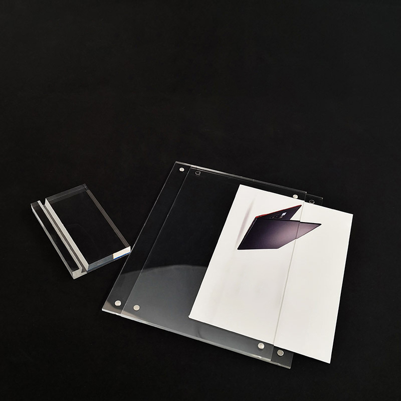 Cadre d'affichage de bureau en acrylique, cadre Photo Transparent, présentoir d'affiches, cartes postales, certificats, étiquettes de prix, cadre d'affichage: WHITE