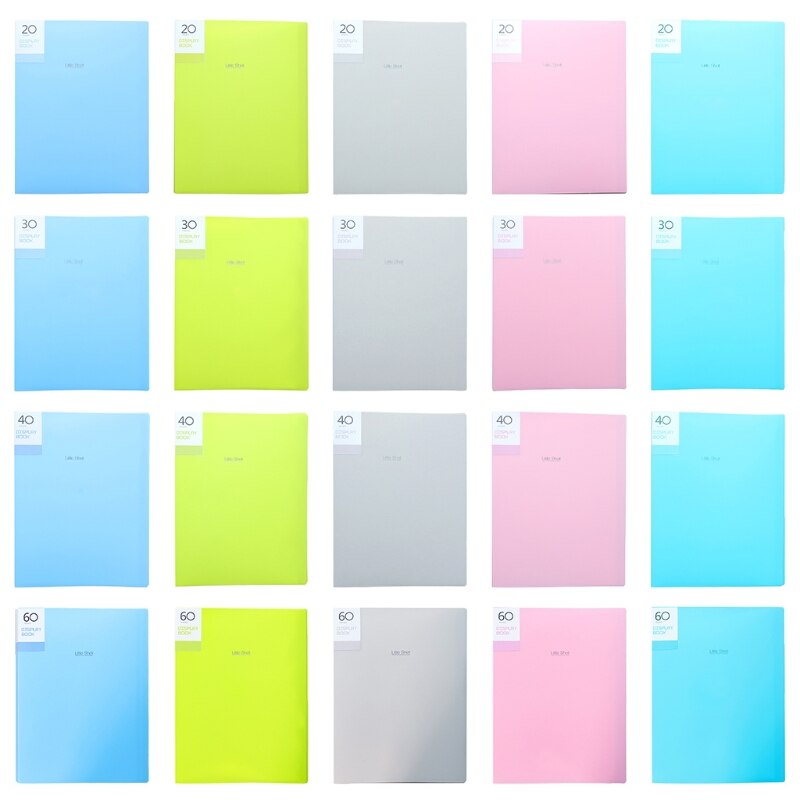 A4 Display Book 20/30/40/60 Pages Transparent Insert File Folder Document Bag N7MA