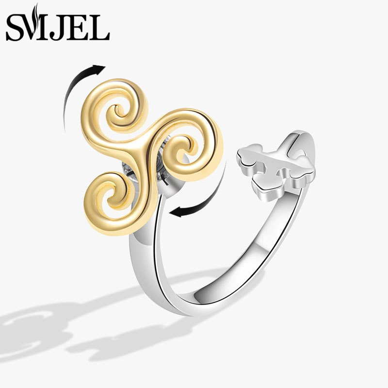 Sunflower Anxiety Ring Fidget Spinner Rings for Women Cute Butterfly Hummingbird Charms Finger Ring Anti Stress Rotate