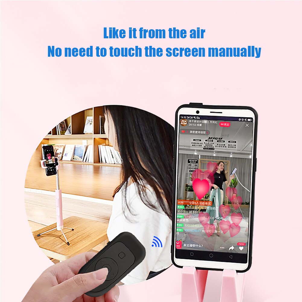 Telecomando compatibile con Bluetooth Mini rilascio otturatore Wireless fotocamera telefono Selfie E-book Truning Controller per Android IOS