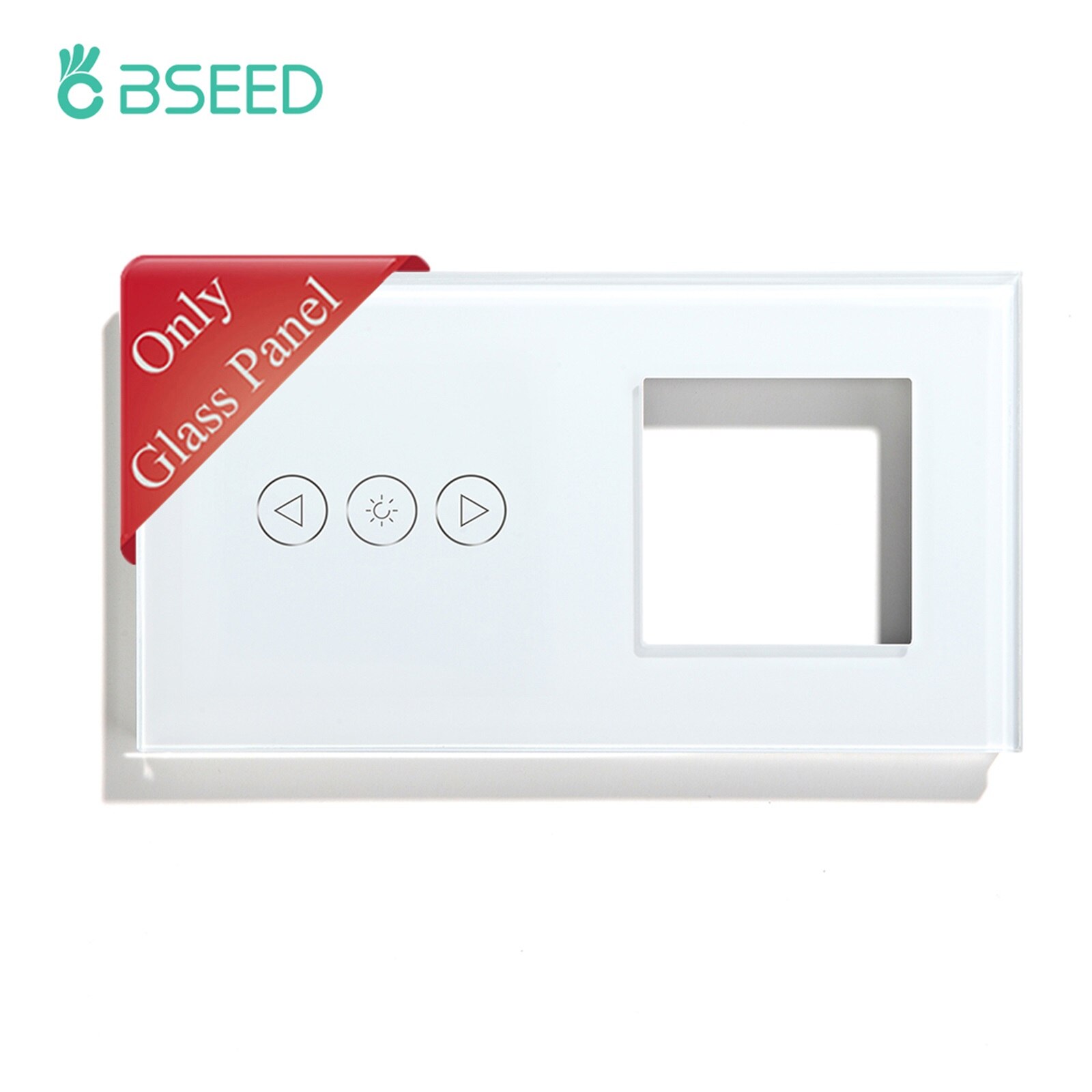 BSEED 1/2/3Gang Light Switch Touch LED Dimmer Sensor Switch Function Keys Wall Panels Glass Frame EU Wall Socket DIY Parts: 1G 1W Dimmer Panel