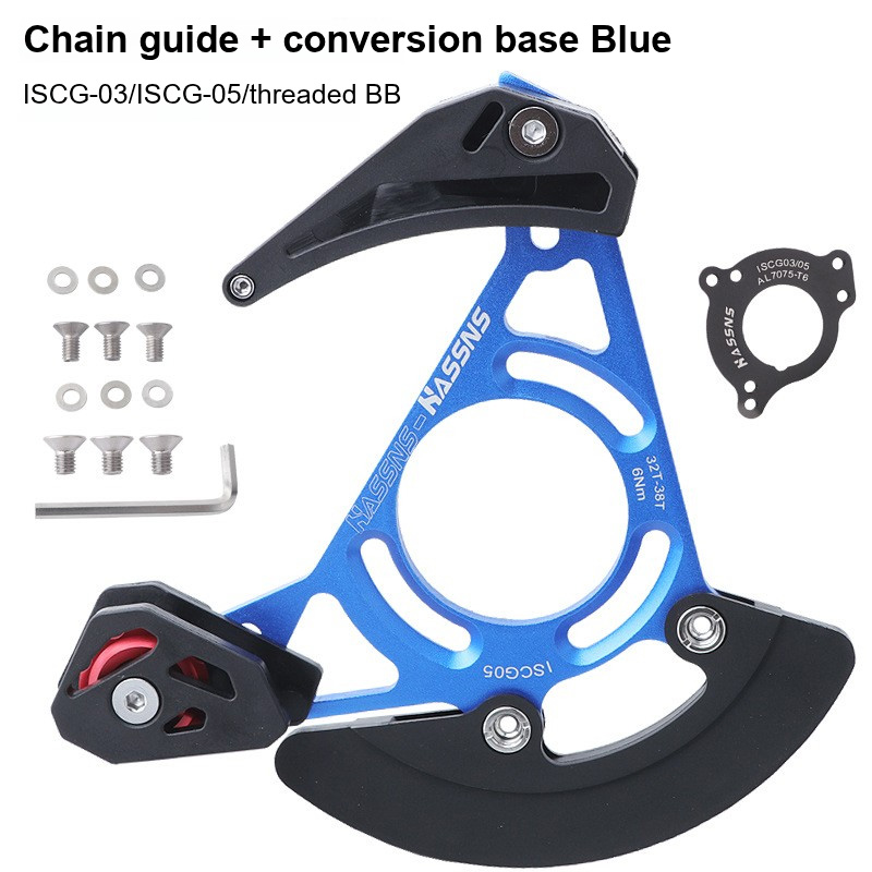HASSNS mtb kettinggeleider ISCG05 03 BB Mount Fietsketting guard protector Fiets Enkel Kettingblad 32 T 34 T 36 T 38 T Tandwiel Plaat: Licht Groen