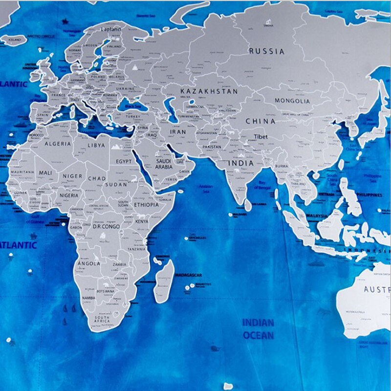 Mapa del mundo para rascar Ocean Edition los viajeros exploradores Oficina suministros materiales de Estudios Sociales accesorios educativos